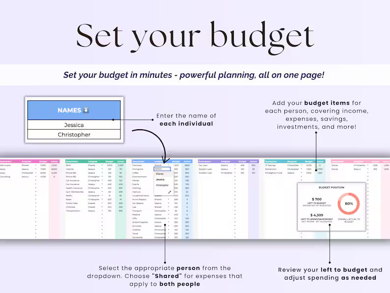 Household Monthly Budget Planner (Google Sheets)