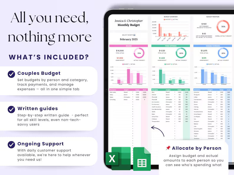 Household Monthly Budget Planner (Google Sheets)
